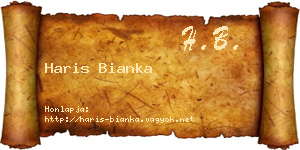 Haris Bianka névjegykártya